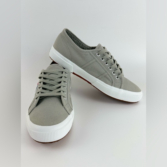 SUPERGA Unisex Lace Up Low Top Sneakers, Gray Canvas, US Size Men 8.5 Women 10 - Picture 11 of 13